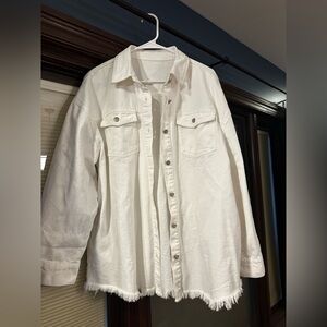 XL White Denim Jacket - Oversized